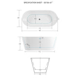 Freestanding Bathtub, Modern & Contemporary Design Soaking Tub With Toe-Tap Drain In Chrome And Classic Slotted Overflow