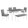 6 Piece Dining Table Set With Bench And Chairs