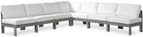 Nizuc - Outdoor Patio 7 Piece Modular Sectional With Gray Frame