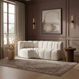 Arc - Boucle Fabric 3 Piece Modular L-Shaped Sofa