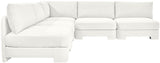 Hammond - Velvet Performance Fabric Upholstered 5 Piece Armless Sectional