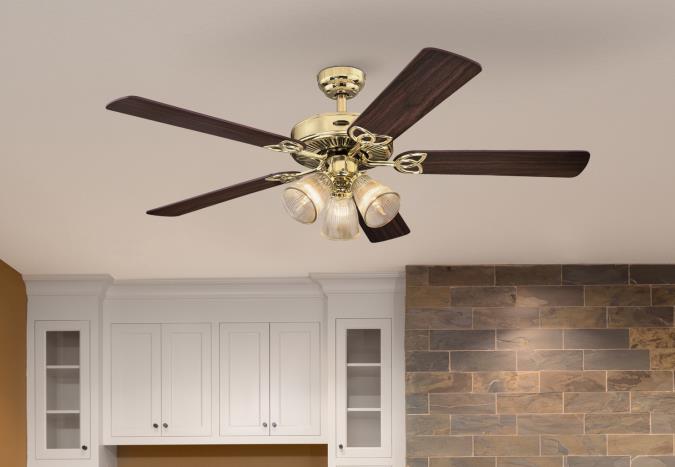 Westinghouse 7233800 Vintage 52-Inch Indoor Ceiling Fan with Dimmable LED Light Fixture