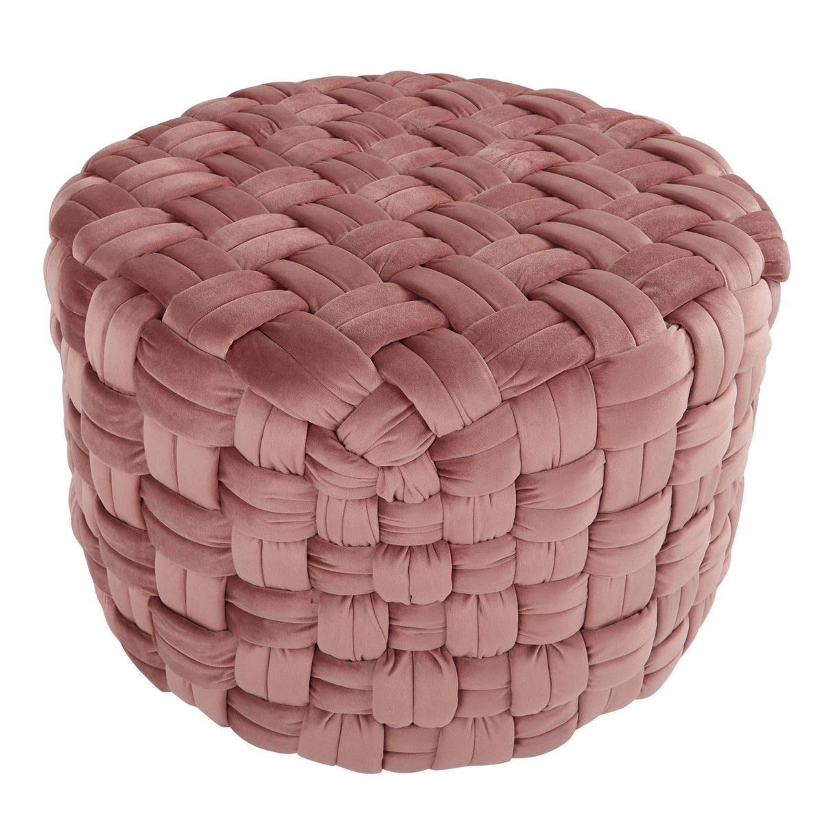 Braided - Round Velvet Ottoman