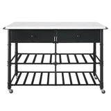 Emery - Kitchen Island - White Cultured Marble Top & Gray