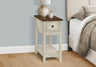 Accent End Table, 2 Tier, Narrow, Lamp, Storage Drawer, Charming Design