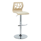 Folia - Adjustable Barstool (Set of 2) - Natural Wood