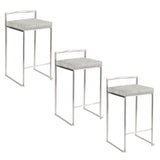 Fuji - 26" Stackable Counter Stool - Brushed Stainless Steel