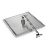 Luxury Rain Shower Head With Adjustable Arm, 10" Square, Stainless Steel - Brushed Nickel