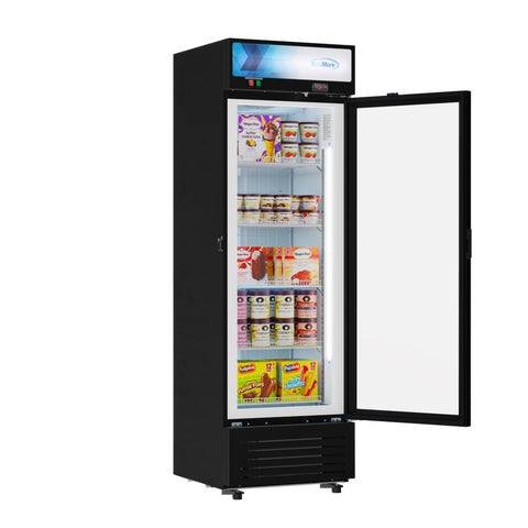 24 in. Commercial One Glass Door Merchandiser Freezer, 12 Cu. Ft. in Black (KM-MDF-1GD-12C)