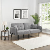 Folding Ottoman Sofa Bed With Stereo - Gray Fabric