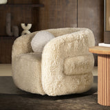 Ayla - Round Sphere Accent Ball Throw Pillow - Curly White