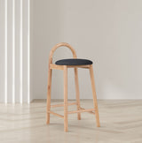 Calvin - Faux Leather Stool - Light Brown Legs