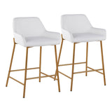 Daniella - Fixed-Height Counter Stool With Gold Frame (Set of 2)