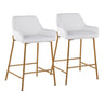 Daniella - Fixed-Height Counter Stool With Gold Frame (Set of 2)