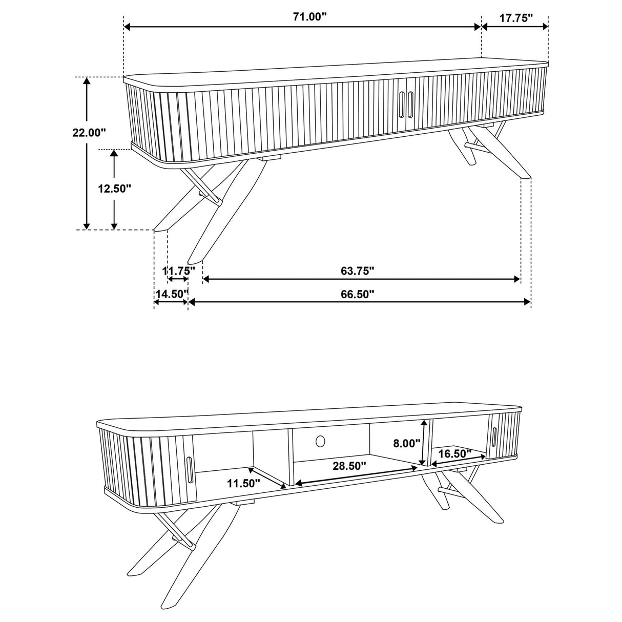 Stewart - TV Stand With Sliding Doors - Walnut