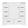 Modern Bathroom Vanity With Sink, 6 Drawers, Adjustable Shelf