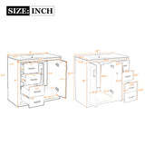 Modern Bathroom Vanity With Ceramic Sink, Freestanding Set With Drawers And Soft-Closing Doors