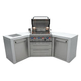 Mont Alpi Deluxe Series 7.5 Ft U-Shaped Propane Outdoor Kitchen Island w/ Side Burner - MAi400-D45