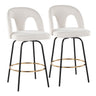 Ava - Upholstered Fixed-Height Barstool (Set of 2) - Black Base