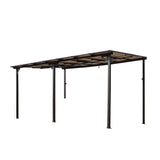 Wall Mounted Outdoor Pergola Gazebo, Heavy Duty Metal Awning With Roof