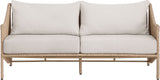 Coastline - Olefin Water Resistant Fabric And Wicker Outdoor Patio Loveseat - Beige