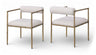 Axis - Linen Textured Beige Fabric Upholstered Dining Chair (Set of 2)