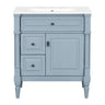 Modern Bathroom Vanity With Sink, Freestanding Cabinet With Flip Drawer & Adjustable Shelf