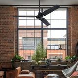 Westinghouse 73135LE Jax Industrial-Style 56-Inch Three-Blade Indoor Ceiling Fan, Matte Black Finish, Wall Control Included