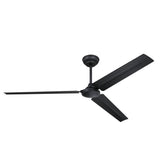 Westinghouse 73158LE Jax Industrial-Style 72-Inch Three-Blade Indoor/Outdoor Ceiling Fan, Matte Black Finish, DC Motor, Remote Control Included