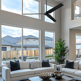 Westinghouse 73158LE Jax Industrial-Style 72-Inch Three-Blade Indoor/Outdoor Ceiling Fan, Matte Black Finish, DC Motor, Remote Control Included