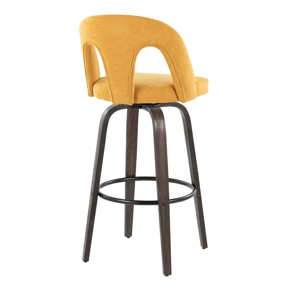 Ava - Upholstered Fixed-Height Barstool (Set of 2) - Walnut Glazed Wood Base