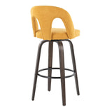 Ava - Upholstered Fixed-Height Barstool (Set of 2) - Walnut Glazed Wood Base
