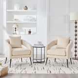 Open Back Accent Chair, Round Sofa Lounge Armchair