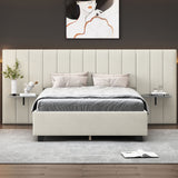 Upholstered Platform Bed With Big Headboard