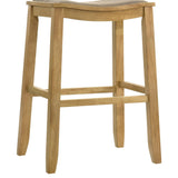 Iyani - Coastal Modern Wood Bar Height Kitchen Bar Stool