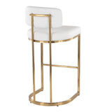 Demi - Fixed-Height Barstool (Set of 2) - Gold Metal Base