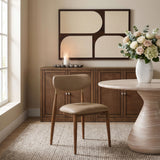 Ronda - Vegan Leather Upholstered Dining Side Chair - Walnut Legs