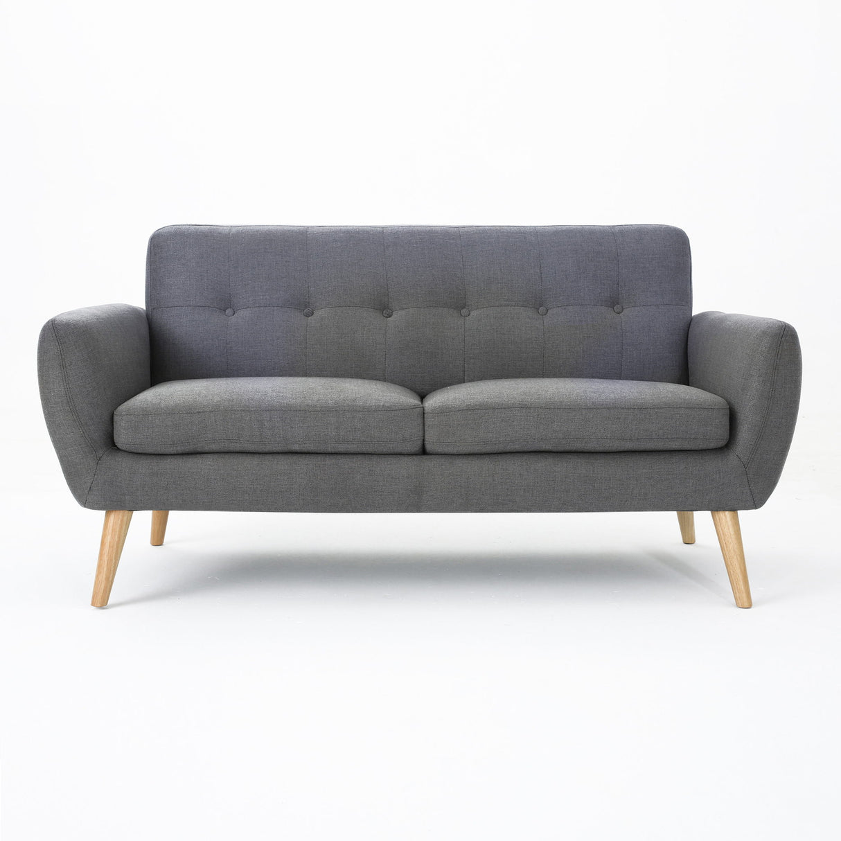 Modern Loveseat Sofa With Button Tufted Backrest
