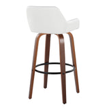 Daniella - 30" Fixed-Height Barstool (Set of 2) - White And Dark Brown