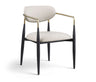 Ronda - Vegan Leather Upholstered Dining Arm Chair - Black Legs