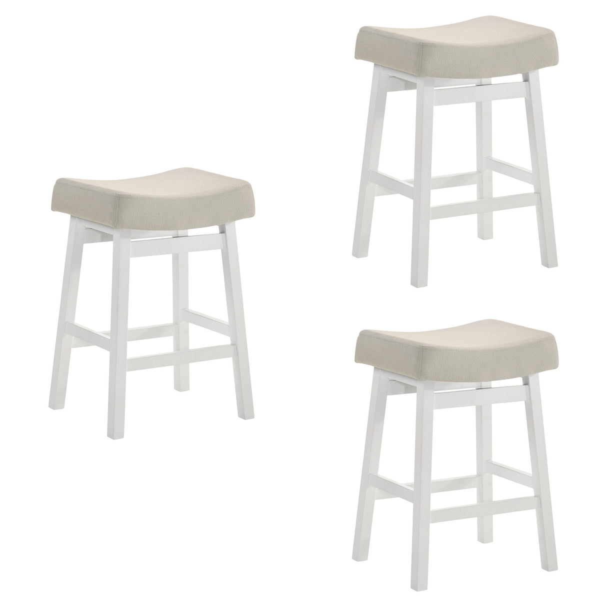 Lenon - Modern Farmhouse Wood Counter Height Kitchen Bar Stool