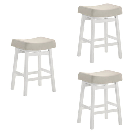 Lenon - Modern Farmhouse Wood Counter Height Kitchen Bar Stool