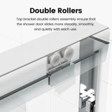 Semi Frameless Double Sliding Shower Door With Tempered Glass