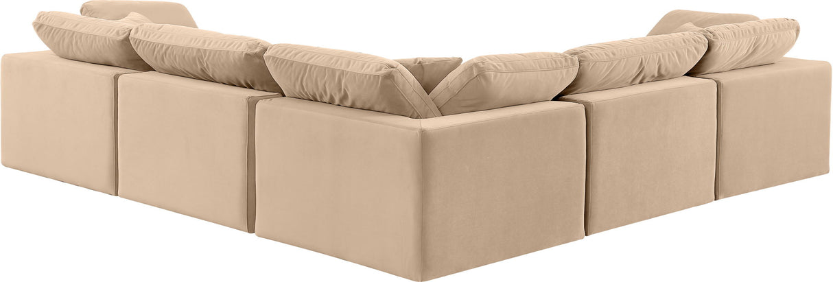 Comfy - 5 Piece Velvet Modular Corner Sectional