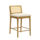 Tobias - Coastal Modern Wood Counter Height Kitchen Bar Stool