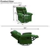 Swivel Rocker Recliner Chair With Manual Recline For Living Room