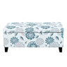 Luxury Storage Ottoman With Floral Patterned Fabric, Soft-Close Hinges, Multi Functional
