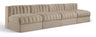 Rummi - Armless Velvet Performance Fabric Upholstered 4 Piece Modular Sofa