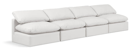 Indulge - Faux Leather 4 Seat Modular Armless Sofa