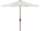 Fiji - Aluminum Patio Umbrella With Round Black And Teak Base